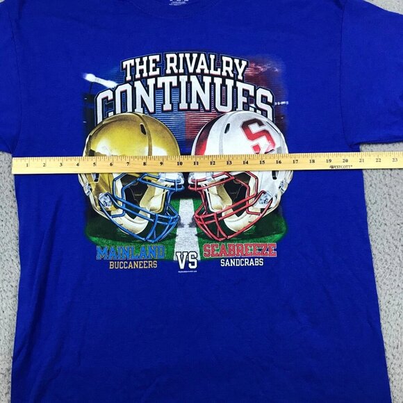 Mainland Buccaneers vs Seabreeze Sandcrabs Shirt Men's Large Blue Short Sleeve - Picture 3 of 7